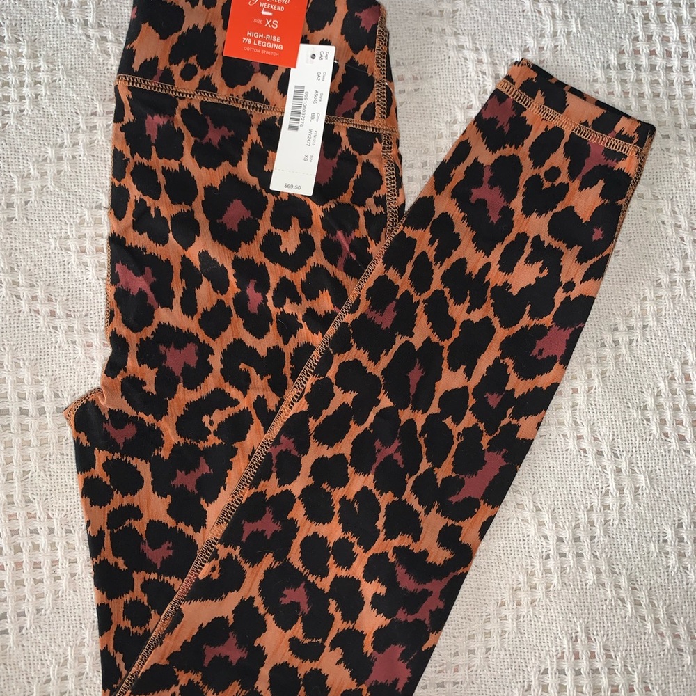 J. Crew 7/8 high-rise leggings in leopard NWT